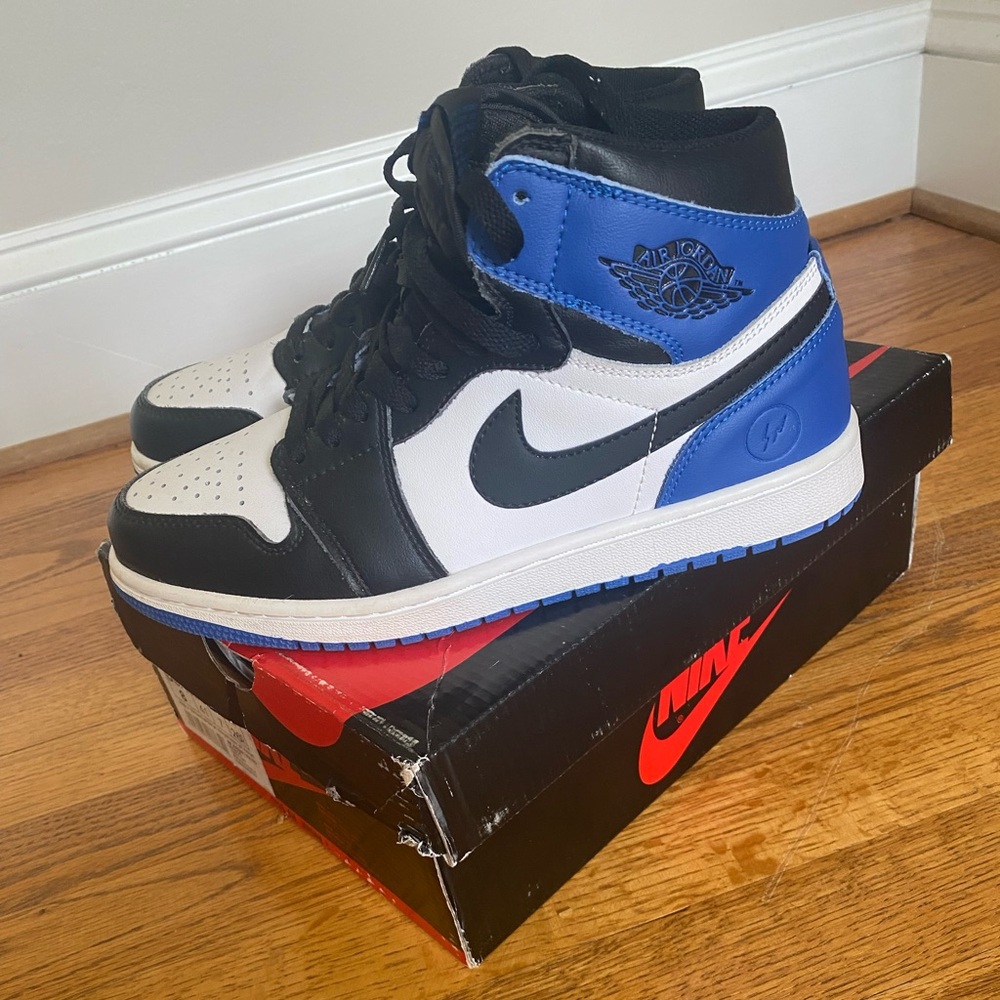 Jordan 1 Mid White Black Racer Blue (Mens 8)